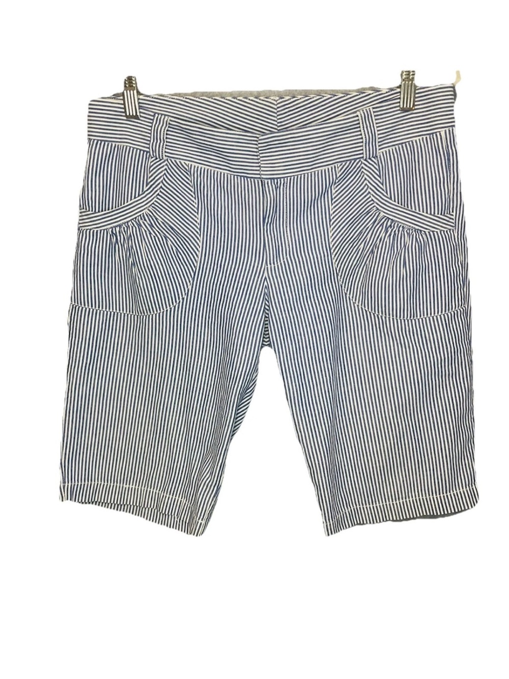 Ella Moss Bermuda Shorts Blue and White Stripe  Size 8
